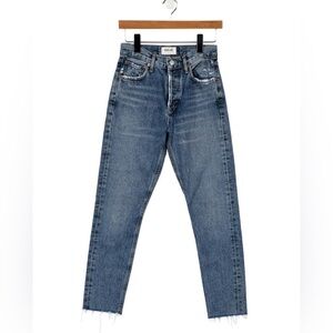 Agolde Mid Rise Straight Leg denim Indigo